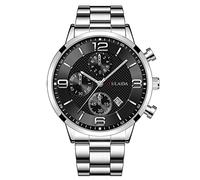 Montre analogique à quartz pour homme avec boîtier en acier inoxydable, b, taille unique
