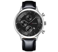 Montre analogique à quartz pour homme avec boîtier en acier inoxydable et aiguille des secondes, C, One Size