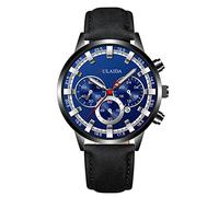 Montre analogique à quartz pour homme avec boîtier en acier inoxydable et alarme multiple, F, taille unique