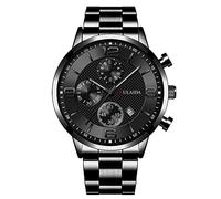 Montre analogique à quartz pour homme avec boîtier en acier inoxydable, F, taille unique
