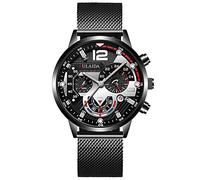 Montre analogique à quartz pour homme avec boîtier en acier inoxydable, F, taille unique
