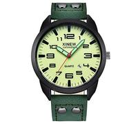Montre analogique à quartz pour homme avec bracelet et date en cuir avec aiguille des secondes pour infirmières, D, taille unique