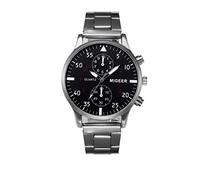 Montre analogique à quartz pour homme avec lumière (argent, taille unique)