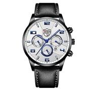Montre analogique à quartz pour homme - En cuir - Style décontracté - Pour femme, D, taille unique