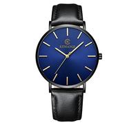 Montre analogique à quartz pour homme - En cuir - Tendance - Pour couple - Analogique, b, taille unique