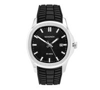 Montre analogique argentée pour homme Sekonda Octaire 40 mm avec bracelet noir