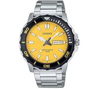 Montre analogique - CASIO - MTD125D-9AV - Acier inoxydable - Cadran jaune - Étanche 100 m