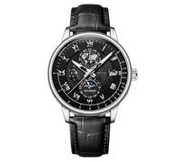 Montre analogique décontractée en cuir pour homme avec une aiguille des secondes, D, One Size