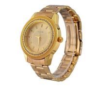 Montre analogique dorée à quartz pour homme, doré, taille unique