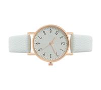 Montre analogique étanche pour femme avec bracelet en cuir PU, accessoire de mode précis pour femmes, étudiants, petite amie, voyage, quotidien, travail, école, déplacements, anniversaire, etc, Blanc