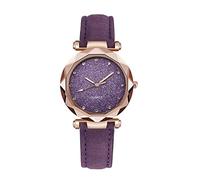 Montre analogique pour femme - Montre intelligente tendance pour femme - Ceinture à pois - Petit point givré avec point romain - Ceinture intelligente pour femme, violet, taille unique, Sangle