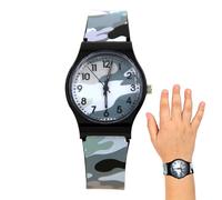 Montre analogique pour - Silicone/Caoutchouc | Montre-bracelet à quartz camouflage étanche avec bracelet en deux pièces | Bracelet en silicone élégant et résistant à l'eau jusqu'à 50 m, montre