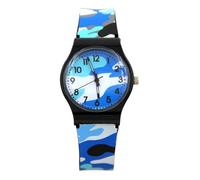 Montre analogique pour - Silicone/ | Montre à Quartz Camouflage étanche avec Bracelet en Deux pièces | Résistant à l'eau jusqu'à 50 mètres, Bracelet élégant en Silicone, ou, Dark Blue,