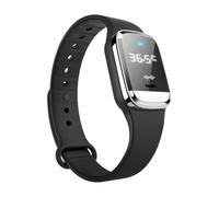 Montre anti-moustiques à ultrasons, bracelets de mesure de la température, horloge de soutien de protection longue durée réutilisable, pour le voyage et le camping (Noir)