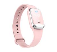 Montre anti-moustiques à ultrasons, bracelets de mesure de la température, horloge de soutien de protection longue durée réutilisable, pour le voyage et le camping (Rose)
