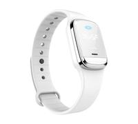 Montre anti-moustiques à ultrasons, bracelets de mesure de la température, horloge de soutien de protection longue durée réutilisable, pour le voyage et le camping (Blanc)