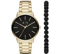 Armani Exchange Montre pour homme , mouvement à trois aiguilles, boîtier en acier inoxydable doré de 42 mm avec bracelet en acier inoxydable, AX7119