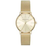 Armani Exchange Montre femme AX5536 – 3 aiguilles, boîtier acier doré 36 mm, bracelet acier