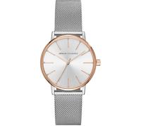 Armani Exchange Montre pour femme , mouvement à trois aiguilles, boîtier en acier inoxydable argenté de 36 mm avec bracelet en maille d'acier inoxydable, AX5537