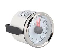 Montre Automatique de Jauge D'horloge Universelle de 2 Pouces Indicateurs de Tableau de Bord 0-12 Heures Affichage Rétro-Éclairage Rouge 12V/24V pour Voiture Bateau Yacht(Cadre argenté sur blanc)