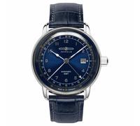 Montre Automatique GMT Pour Homme Zeppelin 7668-3 Avec Bracelet Bleu