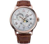 Montre automatique homme Orient Bambino RA-AK0801S30B soleil et lune cadran a...