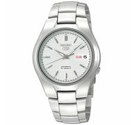 Montre automatique pour homme Seiko 5 cadran argenté/blanc en acier inoxydabl...