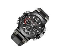 Montre avec Affichage Digital et Analogique | Montre Étanche À Double Affichage | Bracelet Luminescente | Pour les Occasions Décontractées, Formelles, Bureau, Trajets Quotidiens et, Noir, Se référer à