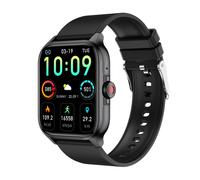 Montre avec fréquence cardiaque, pression artérielle, oxygène sanguin, podomètre Black