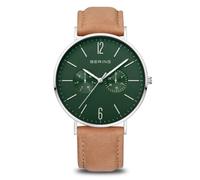 Montre - BERING - Classique - Cuir beige - Cadran vert - Verre saphir