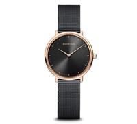Montre - BERING - Ultra Slim - Acier rose - Bracelet maille milanaise noire - Femme