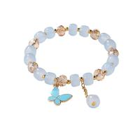 Montre binaire pour enfant avec bracelet en verre imitation jade et papillon, A, Résine, Pas de gemme