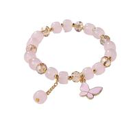 Montre binaire pour enfant avec bracelet en verre imitation jade et papillon, A, Résine, Pas de gemme