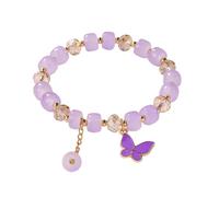 Montre binaire pour enfant avec bracelet en verre imitation jade et papillon, A, Résine, Pas de gemme