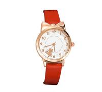 Montre blanche tendance coréenne décontractée pour femmes - Grande taille - Pour poignets plus grands, Rouge, One Size