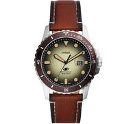Montre - Blue - Homme - Cuir Brun - Quartz - Analogique