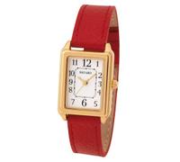 Montre boitier acier rectangulaire bracelet rouge Bayard couleur : Bracelet blanc