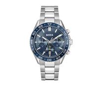 BOSS Montre chronographe avec cadran bleu et bracelet à maillons - Style RUNNER, 58137098 Argent pcs.