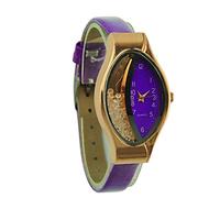 Montre-bracelet à cadran semi-lunaire pour femme, petite ellipse, montre pour femme avec chiffres, violet, taille unique