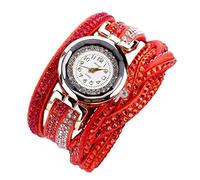 Montre-bracelet à quartz pour femme avec presse manuelle pour petits poignets, Orange, taille unique