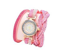 Montre-bracelet à quartz pour femme avec presse manuelle pour petits poignets, rose, taille unique