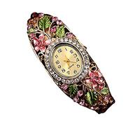 Montre-bracelet à quartz pour femme - Montre à fleurs - Montre parlante, rose, taille unique