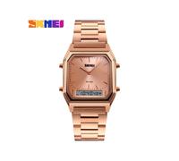 Montre-bracelet à quartz SKMEI 1220 pour homme, chronographe numérique, étanche 3 bars, double fuseau