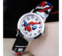 Montre-bracelet à quartz Spiderman pour enfants (noire)