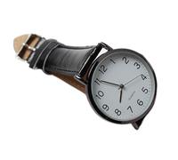 Montre-bracelet à quartz unisexe en cuir avec bracelet en cuir et bracelet numérique, Noir , taille unique