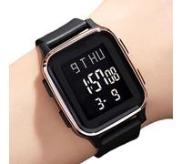 Montre-bracelet - ABS PU Acier Inoxydable Taille Unique | Montre De Sport Numérique LED Pour Hommes, Étanche Et Lumineuse | Grand Cadran Double Chronomètre Alarme Compte À Rebours Affichage Pour L'ent