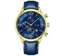 Montre-bracelet analogique pour homme avec boîtier en acier inoxydable et aiguille des secondes, E, One Size