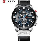 Montre Bracelet - CURREN - Chronographe - Cuir Noir - Sport - Homme