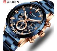 Montre Bracelet - CURREN - De Luxe - Étanche - Chronographe - Acier Inoxydable