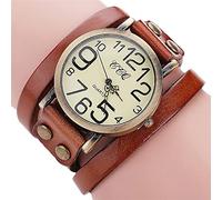 Montre bracelet de marque pour femme en cuir de vache CO Montre à quartz pour homme Gwr-b1000, café, taille unique